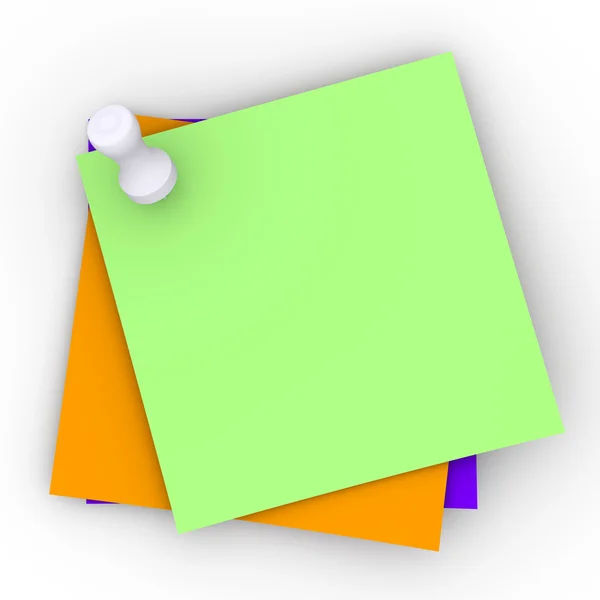 彩色固定的笔记 — 图库照片