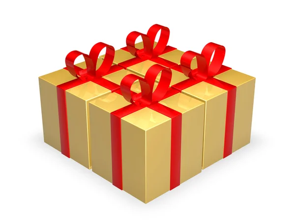 Vier Geschenkboxen — Stockfoto