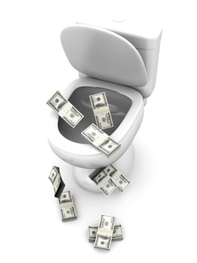 Dollar Toilet clipart