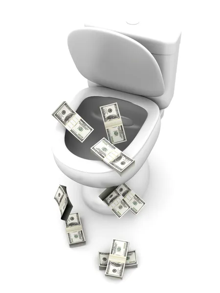 Dollar Toilet — Stockfoto