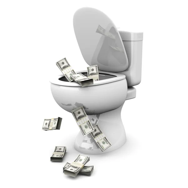 Dollar Toilet — Stockfoto