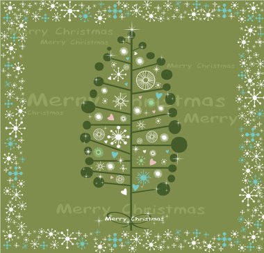 Winter Tree Background , Christmas vector card clipart