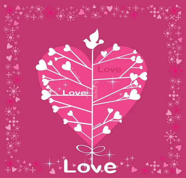 Holidays Tree with hearts. Vector background. — Stock Vector