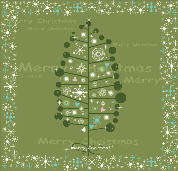 Arbre d'hiver Fond, carte vectorielle de Noël — Image vectorielle