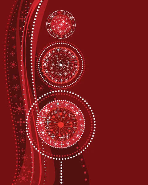 Ampoules rouges avec flocons de neige, fond vectoriel vacances . — Image vectorielle