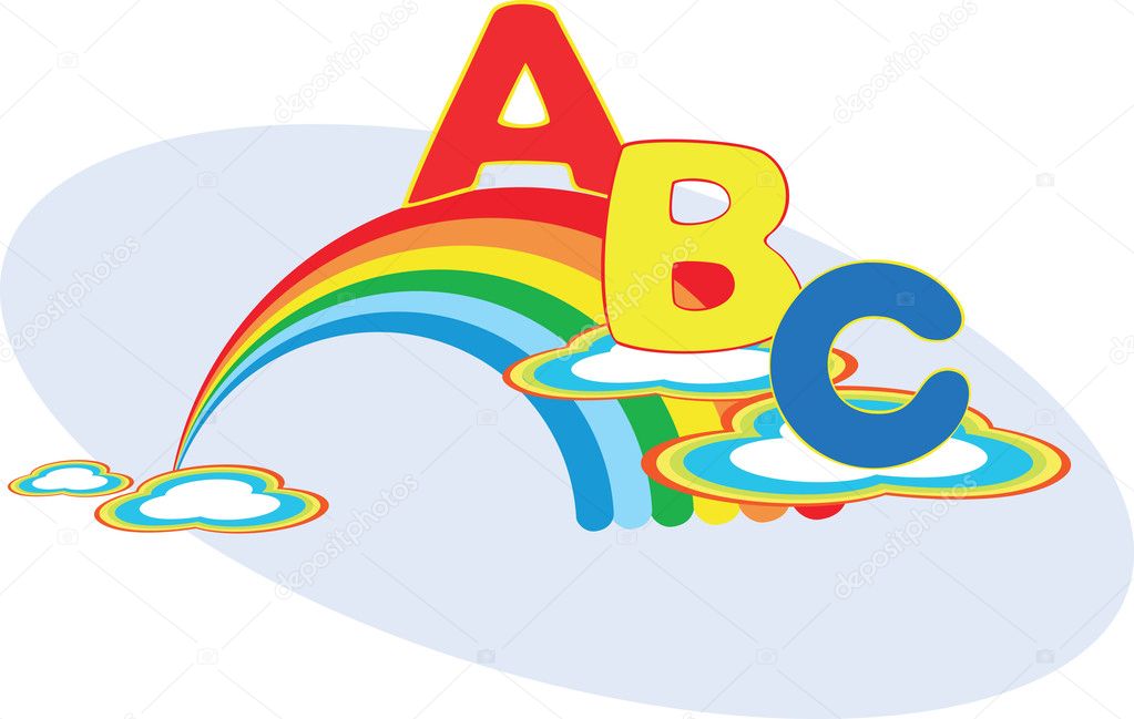 Vector rainbow with color letter ABC