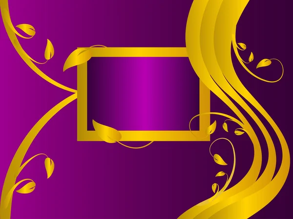 紫色和金色的花卉背景 — 图库矢量图片