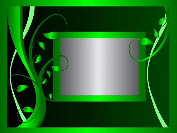 Зелений і срібний квітковий фон — стоковий вектор