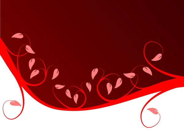 Uno sfondo floreale astratto rosso e bianco — Vettoriale Stock