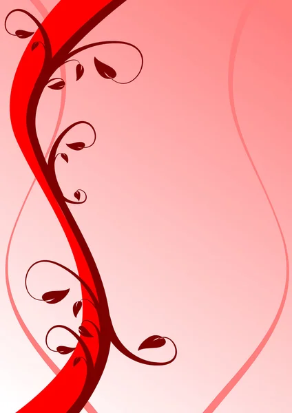 Un fond floral abstrait rouge et blanc — Image vectorielle