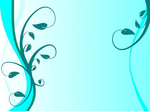 Une illustration de fond floral cyan — Image vectorielle