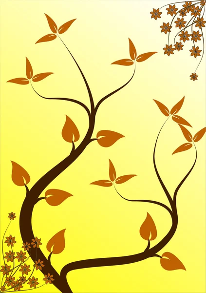 Um design floral amarelo abstrato — Vetor de Stock