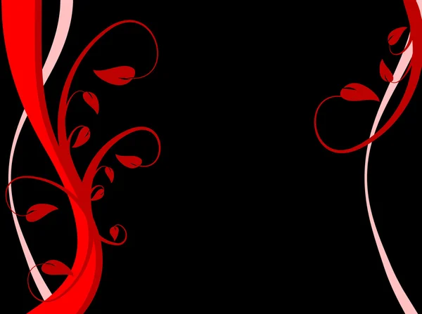 Abstrait fond floral rouge — Image vectorielle