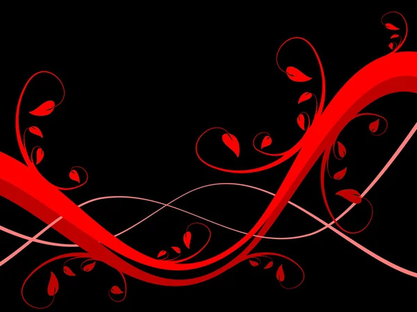 En abstrakt röd sytylized floral bakgrund illustration — Stock vektor