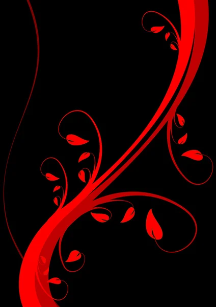 Illustration de fond floral abstrait rouge — Image vectorielle