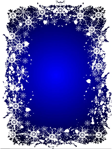 Blauwe Kerstmis grunge vector achtergrond — Stockvector
