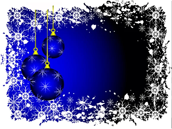 An abstract Christmas vector illustration with blue baubles — Stock Vector