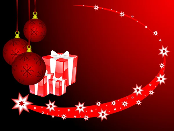 Kırmızı baubles ile soyut bir Noel vektör çizimi — Stok Vektör