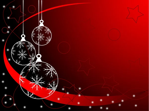 Red Christmas Baubles Background — Stock Vector