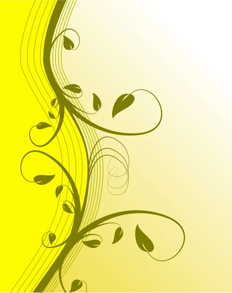Um fundo vetorial floral amarelo abstrato — Vetor de Stock