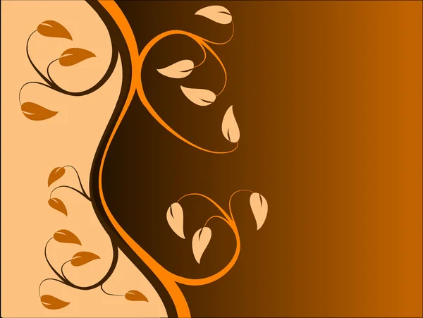 Un design floral abstrait dans les tons d'orange — Image vectorielle