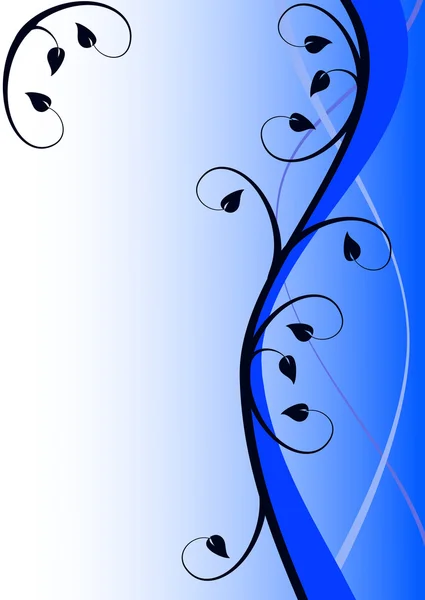 Blå floral bakgrund illustration — Stock vektor