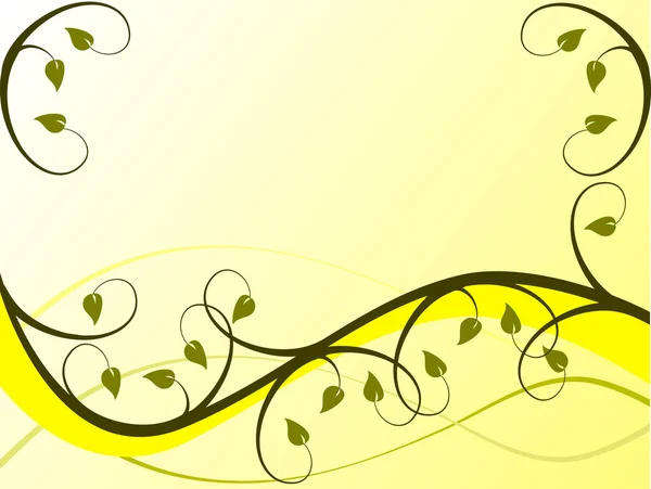 Κίτρινο αφηρημένο floral φόντο εικόνα — Διανυσματικό Αρχείο