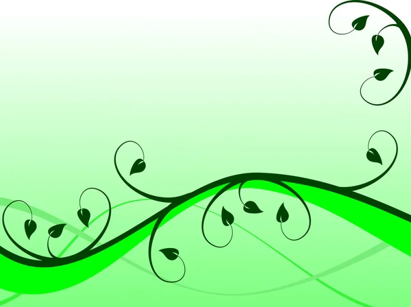 Een abstracte groene floral vector-achtergrond — Stockvector