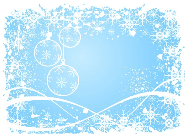 Un cielo blu grunge scena di Natale — Vettoriale Stock