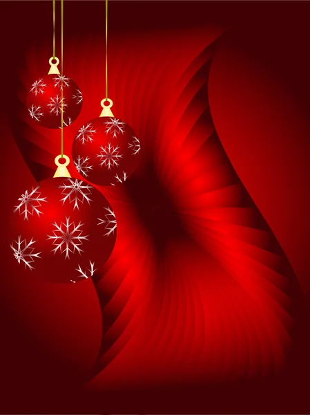 An abstract Christmas vector illustration with red baubles — Stock Vector