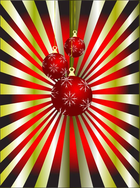 Een abstracte kerst vectorillustratie met rode kerstballen — Stockvector