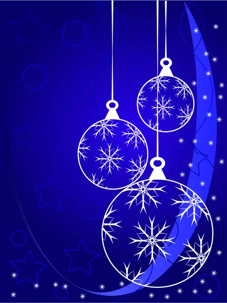 Fondo de adornos de Navidad azul — Vector de stock