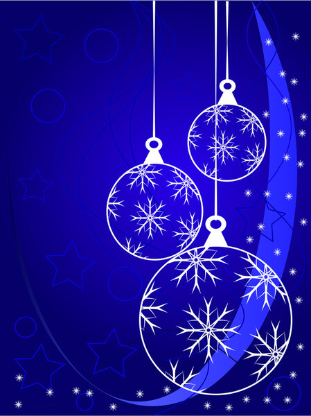 Blue Christmas Baubles Background
