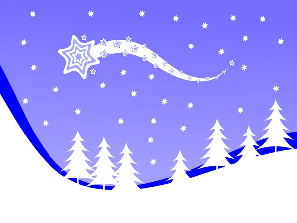 クリスマス冬の風景背景 — ストックベクタ