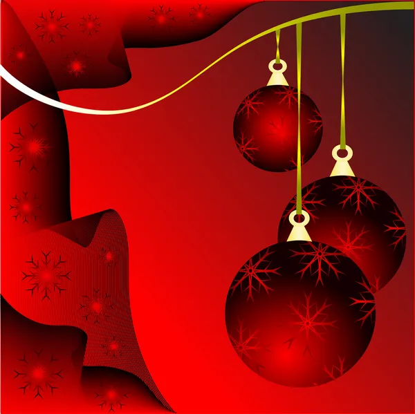 Rote Weihnachtskugeln Illustration — Stockvektor