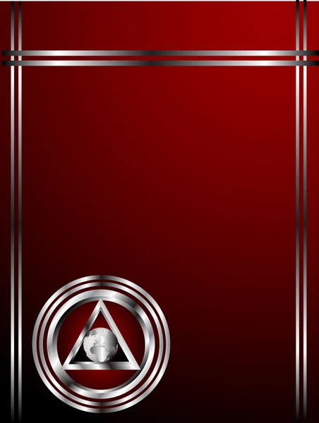 Een diep rode en zilveren visitekaartje of achtergrond sjabloon — Stockvector