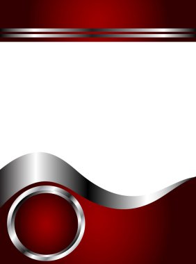 A deep red,Silver and white Business card Template clipart