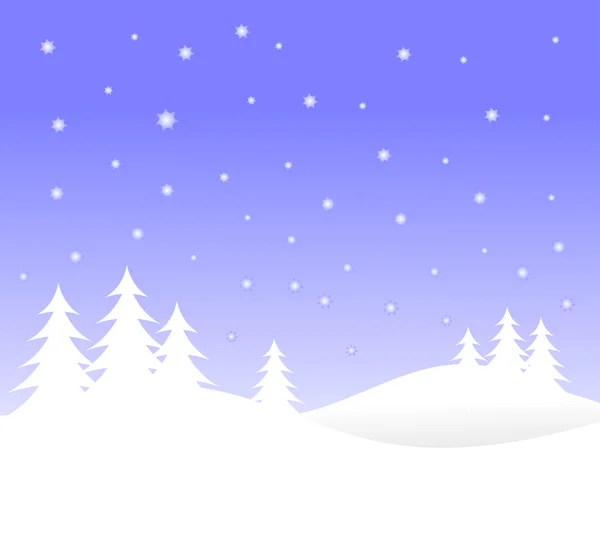 Зимний векторный фон с белыми деревьями на снегу — стоковый вектор