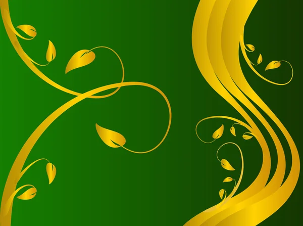 Un fond floral formel vert — Image vectorielle