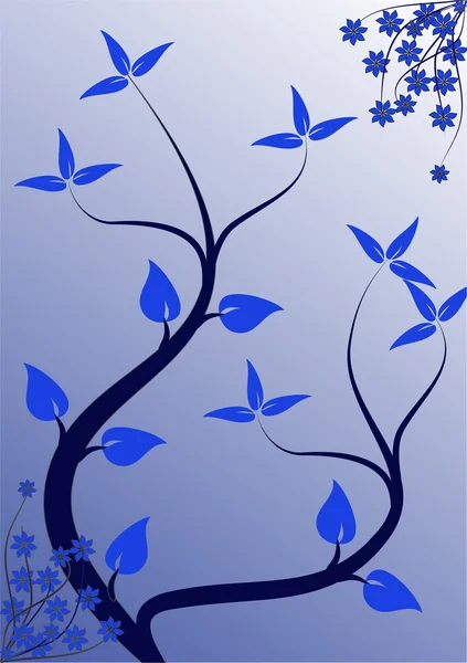 Μια αφηρημένη μπλε floral φόντο — Διανυσματικό Αρχείο