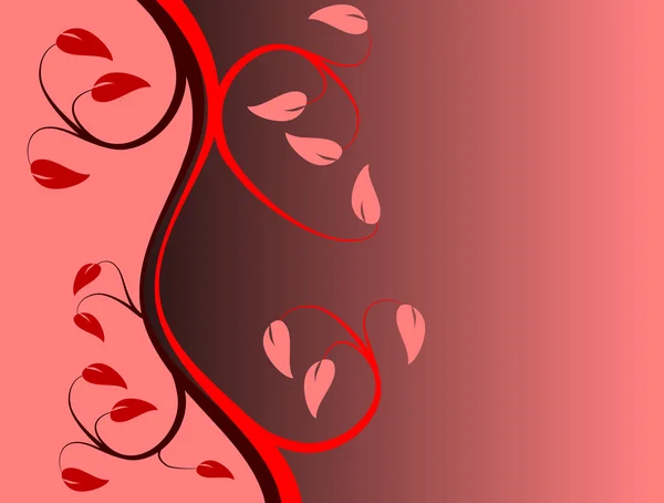 Un fond floral rouge — Image vectorielle
