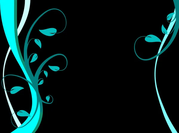 Cyan blå floral bakgrund — Stock vektor