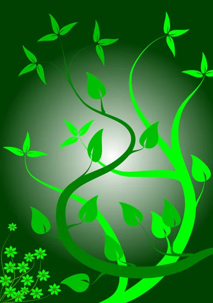 绿色风格化花卉图 — 图库矢量图片