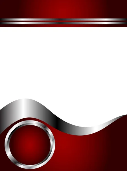 Um modelo de cartão de visita vermelho, prata e branco — Vetor de Stock