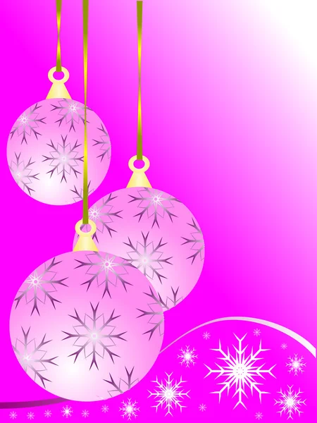 An abstract pink baubles Christmas vector illustration — Stock Vector