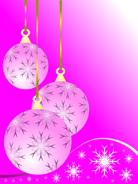 An abstract pink baubles Christmas vector illustration