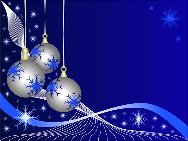 Noel baubles geçmiş mavi — Stok Vektör