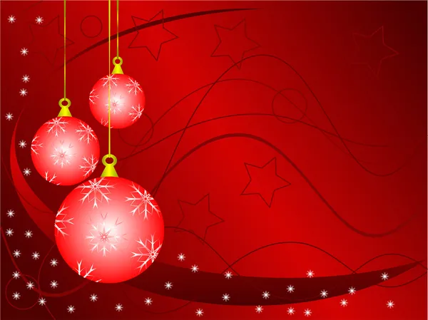 Une illustration abstraite vectorielle de Noël avec des boules rouges sur un — Image vectorielle