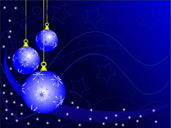Blue Christmas Baubles Tausta — vektorikuva
