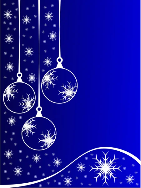 青いクリスマスのバブル背景 — ストックベクタ